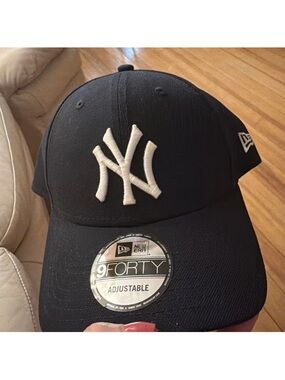 New Era Black Cap with White Undervisor Details